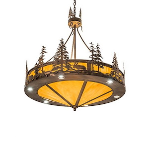 Wildlife at Dusk - 6 Light Inverted Pendant-48 Inches Tall and 40 Inches Wide - 1360605