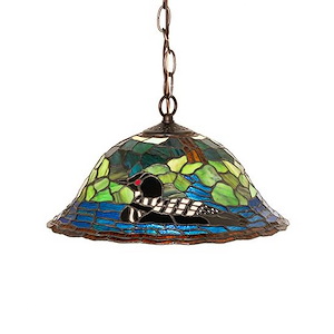 Loon - 1 Light Pendant-12 Inches Tall and 14 Inches Wide - 1360642