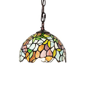 Tiffany Wisteria - 1 Light Mini Pendant-12 Inches Tall and 8 Inches Wide - 1360906