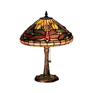 16 Inch H Tiffany Dragonfly w/ Twisted Fly Mosaic Base Accent Lamp - 992851