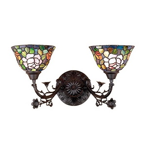 Tiffany Rosebush - 21 Inch 2 Light Wall Sconce - 151666