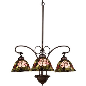 Tiffany Rosebush - 3 Light Chandelier - 75194