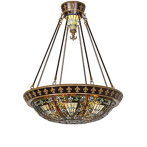 Fleur-de-lis - 4 Light Semi-Flush Mount-35 Inches Tall and 28 Inches Wide - 1361189