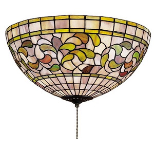 Tiffany Turning Leaf - 3 Light Flush Mount - 75202