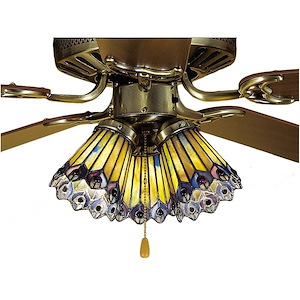 Tiffany Jeweled Peacock - 4 Inch Fan Light Shade - 75218
