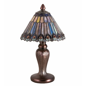 Tiffany Jeweled Peacock - 1 Light Mini Lamp