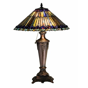 Tiffany Jeweled Peacock - 1 Light Table Lamp