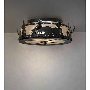 Moose at Dusk - 2 Light Flush Mount-7 Inches Tall and 18 Inches Wide - 1361330