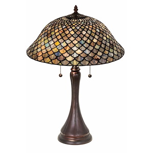Tiffany Fishscale - 2 Light Table Lamp