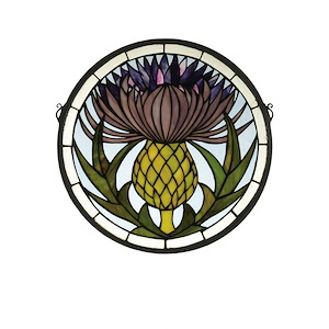 Thistle - 17 X 17 Inch Stained Glass Window