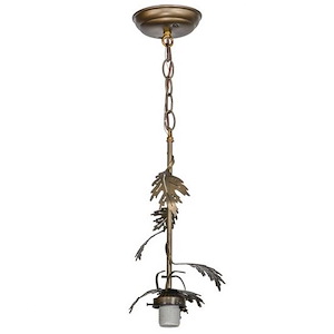 Oak Leaf - 1 Light Pendant Hardware-17 Inches Tall and 7 Inches Wide - 1361391