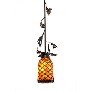 Oak Leaf - 1 Light Mini Pendant-77 Inches Tall and 6 Inches Wide - 1361393