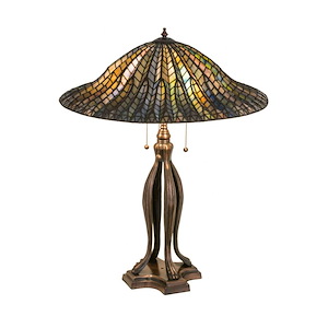 Tiffany Lotus Leaf - 3 Light Table Lamp