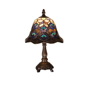 Tiffany Peacock Feather - 1 Light Mini Lamp - 75331