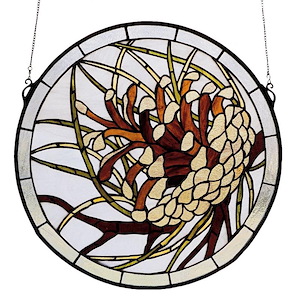 Pinecone - 17 X 17 Inch Stained Glass Window - 75337