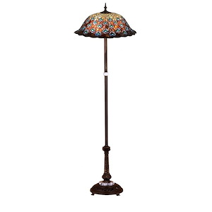 Tiffany Peacock Feather - 3 Light Floor Lamp - 75370