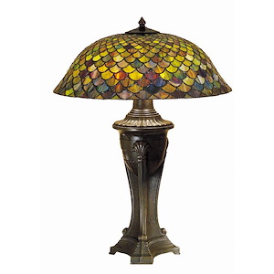 30 Inch H Tiffany Fishscale Table Lamp - 992518