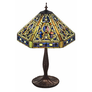 Tiffany Elizabethan - 26 Inch 3 Light Table Lamp