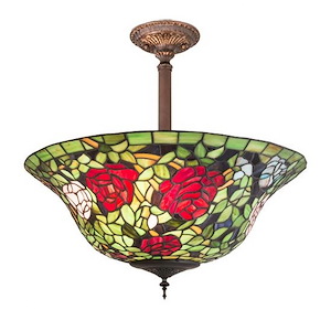 Tiffany Rosebush - 3 Light Semi-Flush Mount - 151820