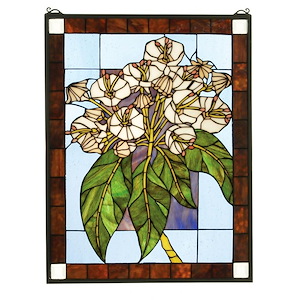 Revival - 20 X 26 Inch Mountain Laurel Stained Glass Window - 829134