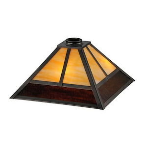T Mission - Square Glass Shade-6.5 Inches Tall and 18.5 Inches Wide - 1361548