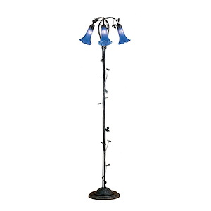 Blue Pond Lily - 3 Light Floor Lamp