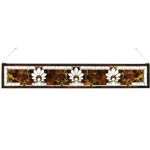 Beveled Ellsinore - 57 X 9.5 Inch Transom Stained Glass Window - 824456