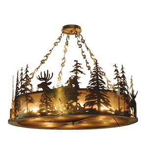 Wildlife at Dusk - 12 Light Inverted Pendant-58 Inches Tall and 78 Inches Wide - 1361582