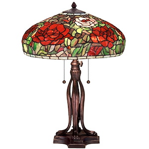 Tiffany Peony - 2 Light Table Lamp