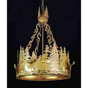Moose at Dusk - 4 Light Inverted Pendant-33.5 Inches Tall and 24 Inches Wide - 1361589