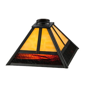 T Mission - Square Glass Shade-5.5 Inches Tall and 13.25 Inches Wide - 1361631