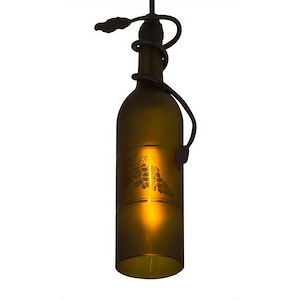 Tuscan Vineyard - 1 Light Wine Bottle Mini Pendant-15 Inches Tall and 5 Inches Wide - 1361634