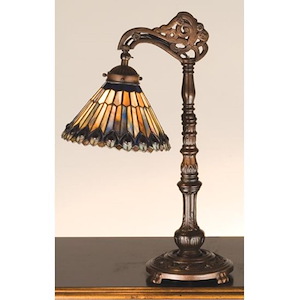Tiffany Jeweled Peacock - 1 Light Desk Lamp