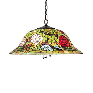 Tiffany Rosebush - 3 Light Pendant-13 Inches Tall and 20 Inches Wide - 1099073