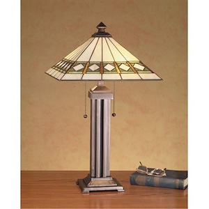 Diamond Band Mission - 24 Inch 2 Light Table Lamp