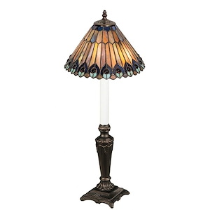 Tiffany Jeweled Peacock - 1 Light Buffet Lamp