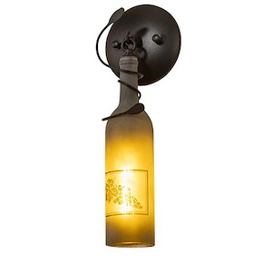 Tuscan Vineyard - 1 Light Wine Bottle Hanging Wall Sconce-15 Inches Tall and 5 Inches Wide - 1361881