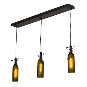 Tuscan Vineyard - 120W 3 LED Wine Bottle Island Pendant-34.5 Inches Tall and 5 Inches Wide - 1361978