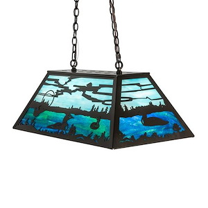Loon - 6 Light Oblong Pendant-20 Inches Tall and 17 Inches Wide - 1361987