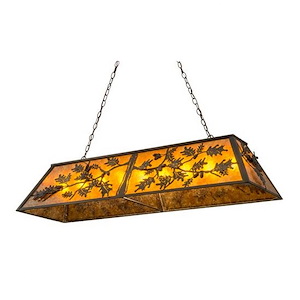 Oak Leaf & Acorn - 9 Light Oblong Pendant-25 Inches Tall and 17 Inches Wide - 1362006