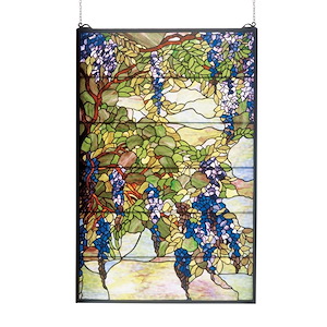 Tiffany Wisteria & Snowball - 32 X 48 Inch Stained Glass Window - 75663