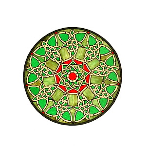 20 Inch W X 20 Inch H Knotwork Trance Medallion Stained Glass Window