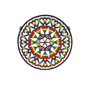 Rainbow Expression Medallion - 20 X 20 Inch Stained Glass Window