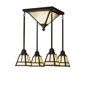 T Mission - 6 Light Square Flush Mount-28 Inches Tall and 21 Inches Wide - 1362101