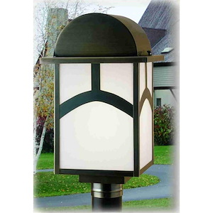 Mission Hill Top - 1 Light Square Outdoor Post Mount-18 Inches Tall and 14 Inches Wide - 1362127
