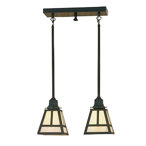 T Mission - 2 Light Island Pendant-28.28 Inches Tall and 6 Inches Wide - 1362138