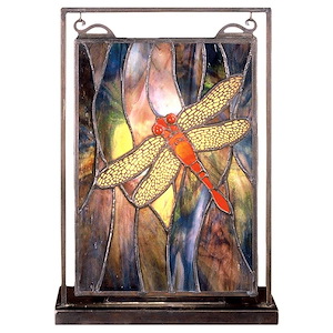 Dragonfly - 1 Light Lighted Mini Tabletop Window - 75707