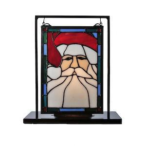 Santa Head - 2 Light Lighted Mini Tabletop Window