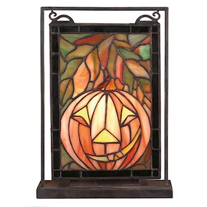 Jack O'Lantern - 1 Light Lighted Mini Tabletop Window - 75714