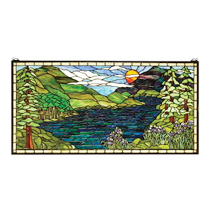 Sunset Meadow - 40 X 20 Inch Stained Glass Window